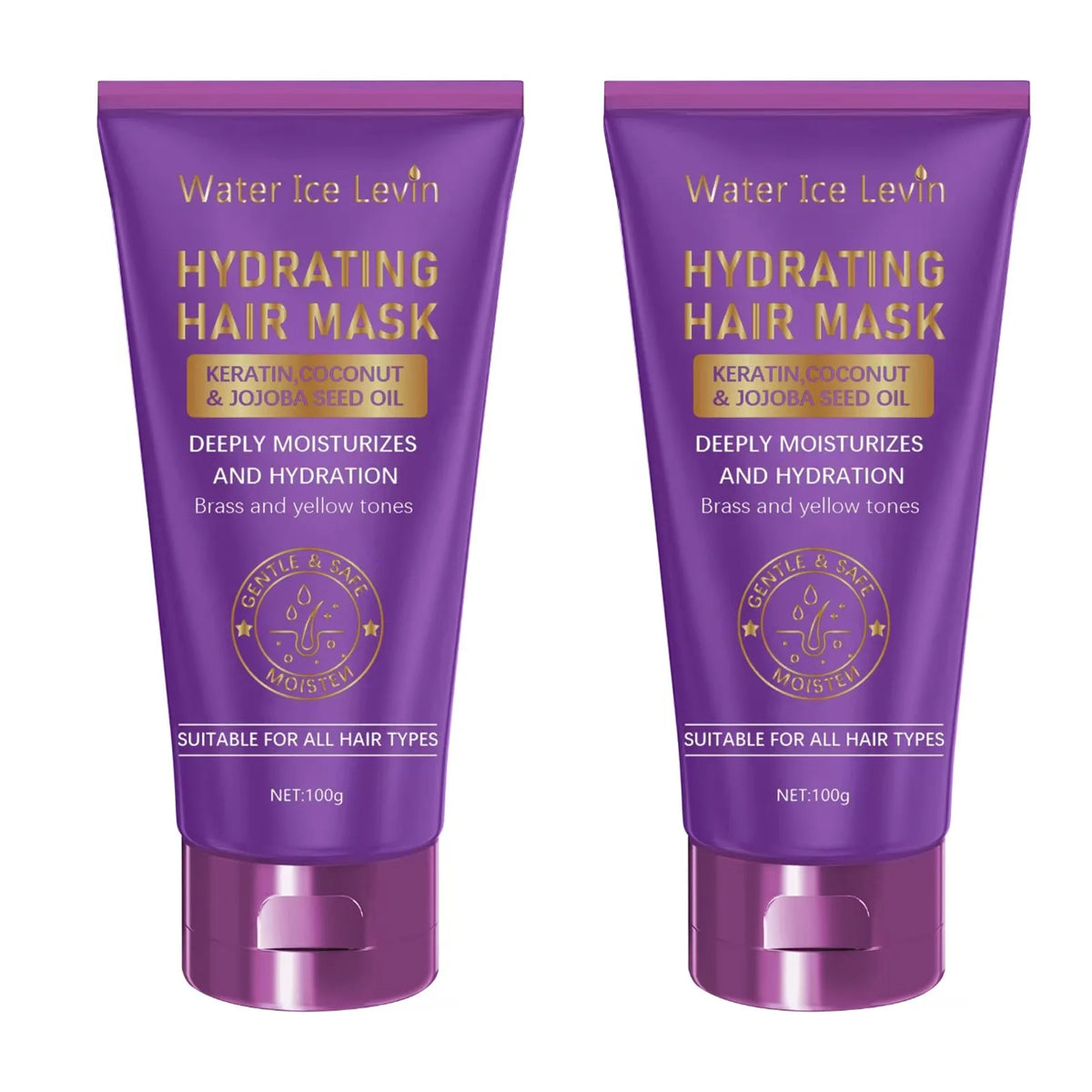 Keratin Purple Hair Mask - Purple-Blue Protein Deep Conditioner Treatment - Suitable for blonde, platinum, silver, gray, or brown dry and damaged copper-toned hair