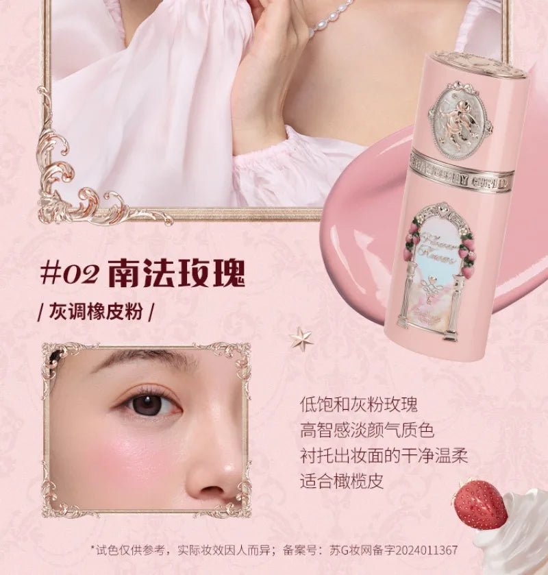 Flower Knows Strawberry Cupid Collection Liquid Blush Makeup for Cheeks Matte Finish Face Blushes Cream For Healthy Natural