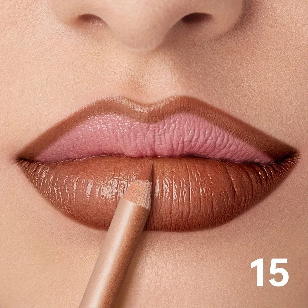 Matte Lip Liner Pencil Nude, Long-Lasting Waterproof, Smudge-Proof, Precise Outline, Smooth Creamy Formula