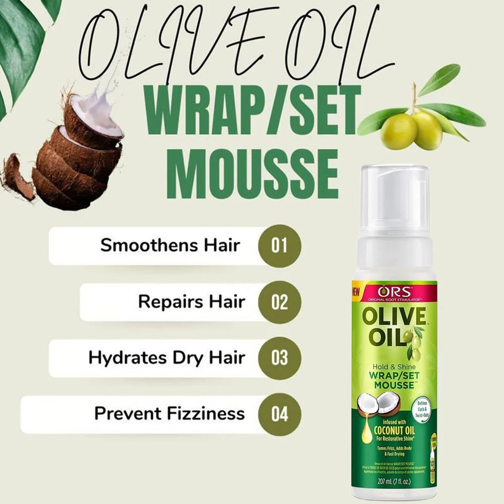 207ml/100ml  Curly Hair Mousse For Wigs Strong Hold Olive Oil Hair Styling Mousse Anti-Frizz Hair Foam Mousse For Styling Hair