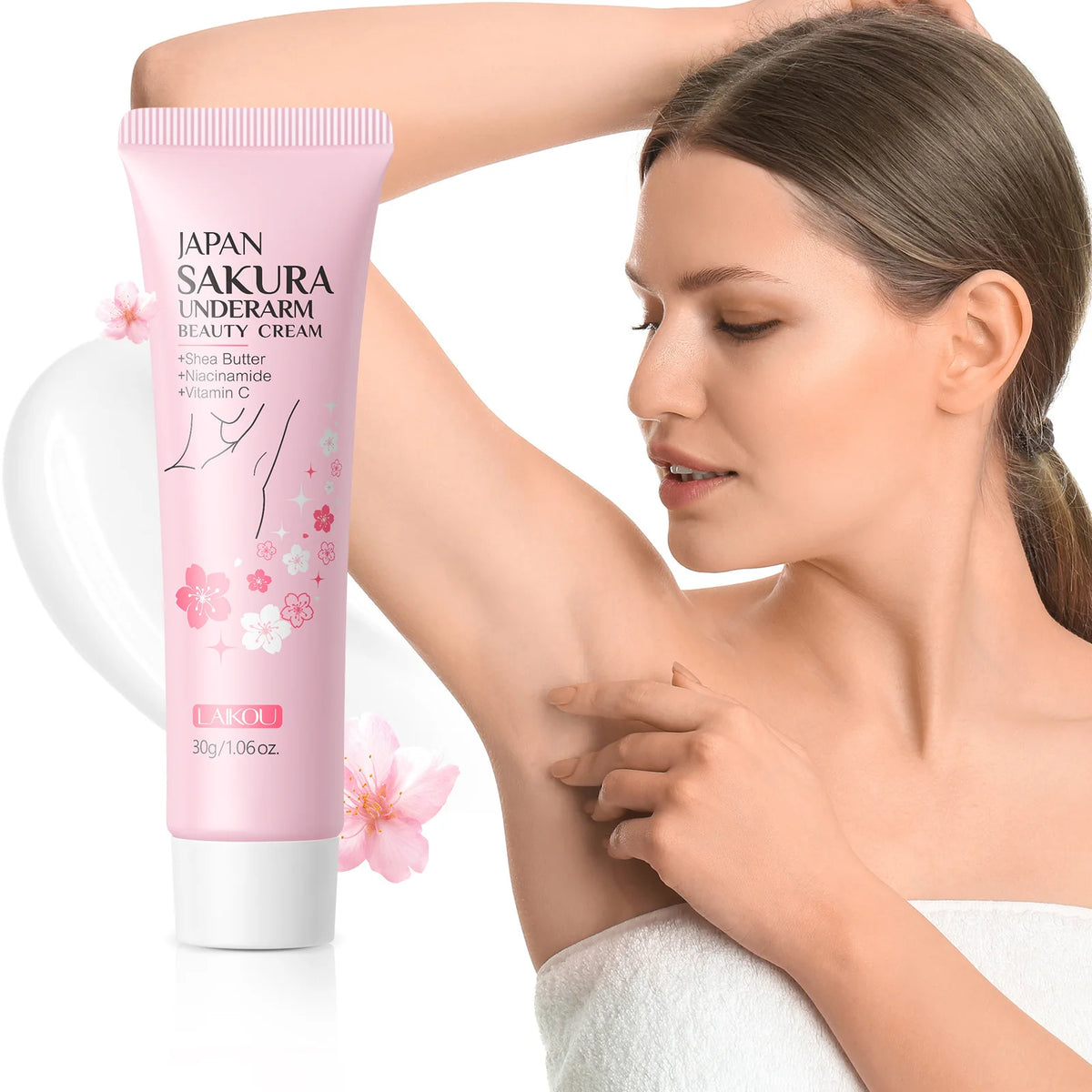 Laikou Sakura Underarm Cream Knee Buttocks Dark Skin  Improve Melanin Pigmentation Korean Skin Care Product 30g