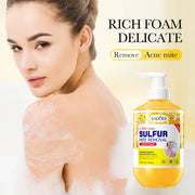 500m Anti-Mite Sulfur Shower Gel Deep Cleansing Oil Control Anti-Acne Soothe Repair Body Skin Care Wash for Women & Men