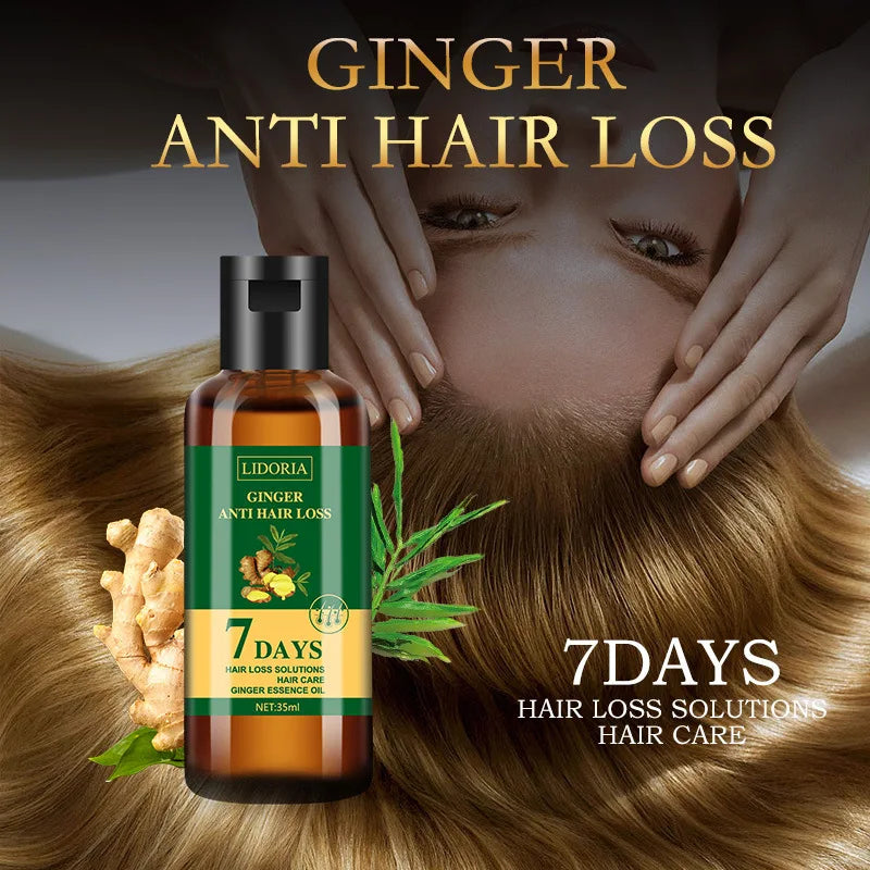 Ginger Hair Growth Essential Oil Natural Anti Hair Loss Products Fast Grow Prevent Baldness Treatment Germinal Liquid Men Women