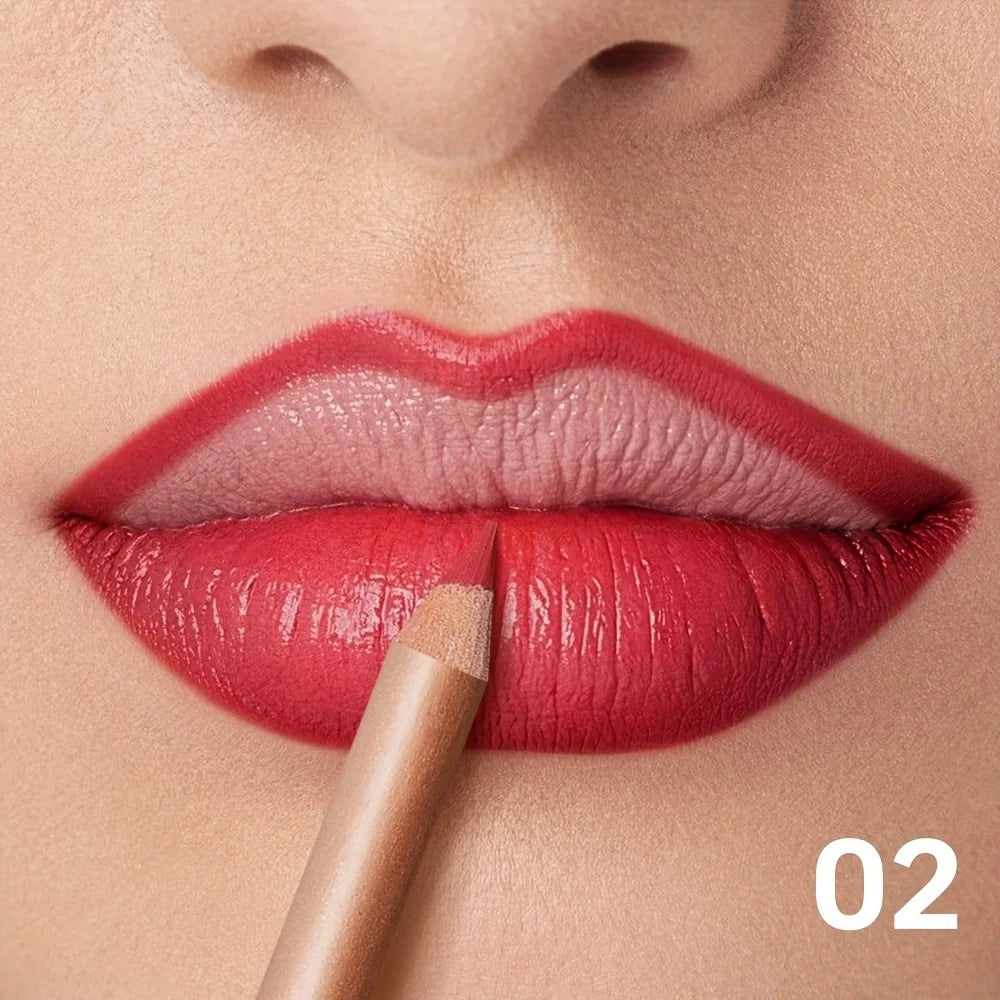 Matte Lip Liner Pencil Nude, Long-Lasting Waterproof, Smudge-Proof, Precise Outline, Smooth Creamy Formula