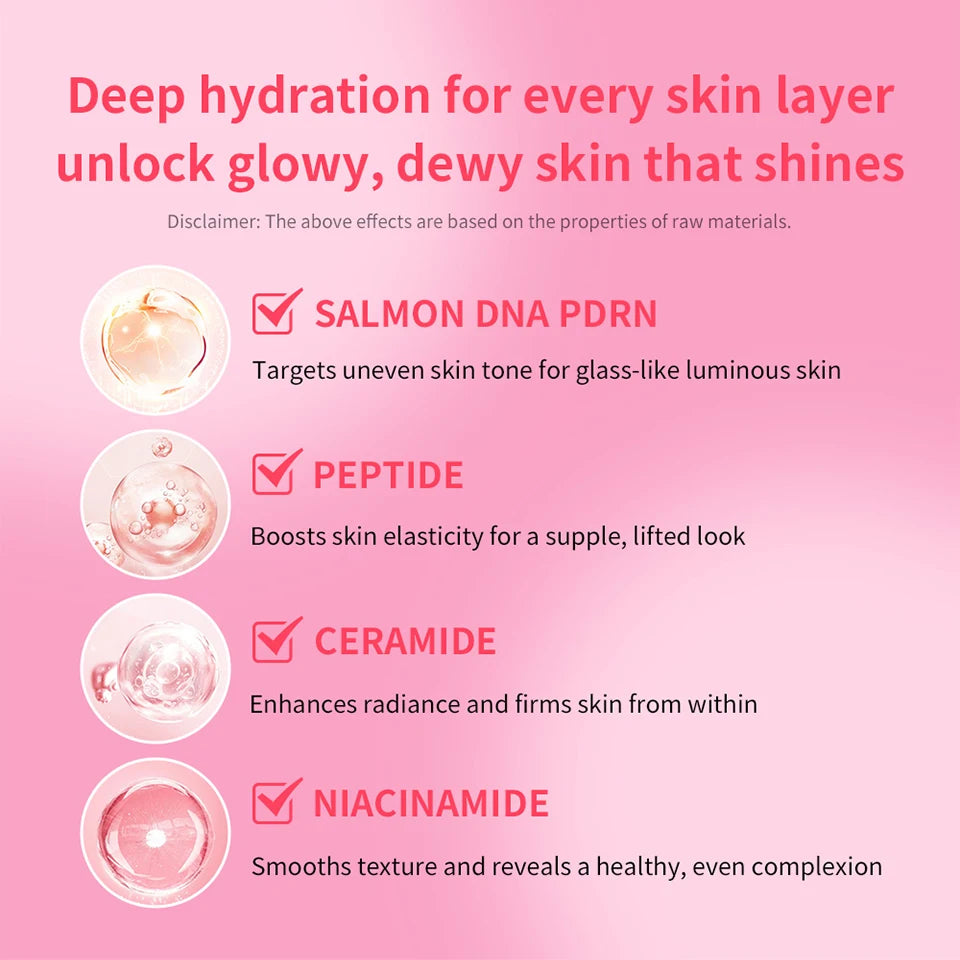 100ml PDRN Niacinamide Essence Toner For Glowing Skin Soothing Moisturizer Deep Nourishing Brightening Facial Water Lotion