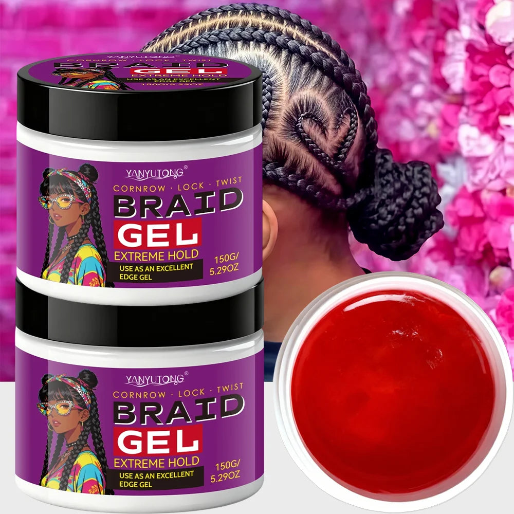Styling Broken Hair Braiding Gel, Carbom Formula, Edge Control Twisting Gel Tame Frizz & Edges, Braiding Gel, Hailine Control,