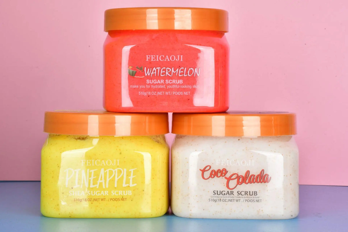 Shea Sugar Body Scrub Coconut Watermelon Rose Alpha Arbutin Hydrating And Exfoliating Scrub for Nourishing Includes Loofah Tool