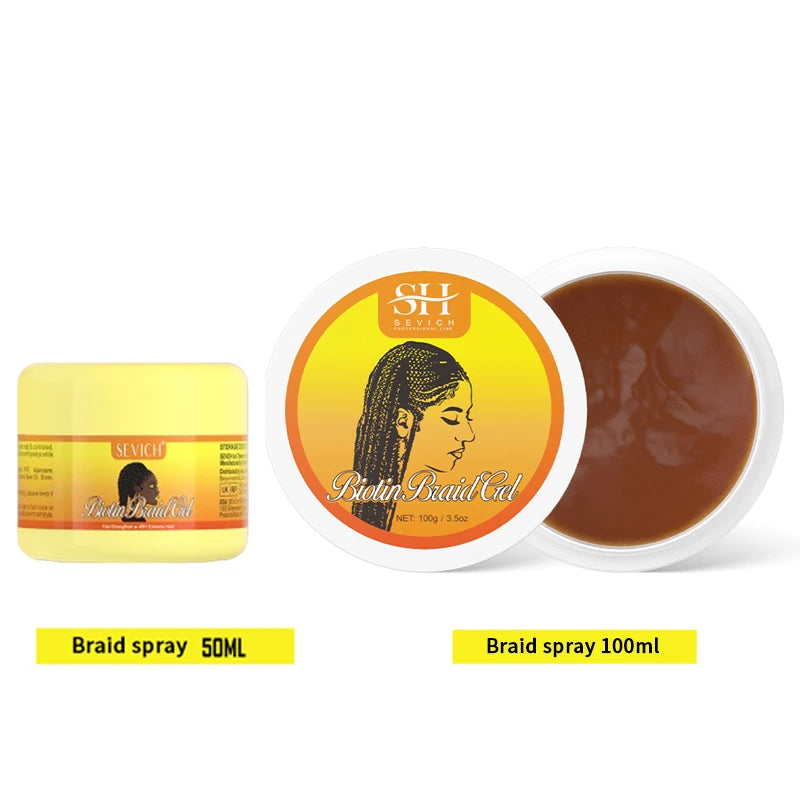 Styling Braiding Gel Wax Strong Hold Pomade African Curly Hair Braid Gel Anti Itch Shaping Hair Edge Control Cream Braiding Oil