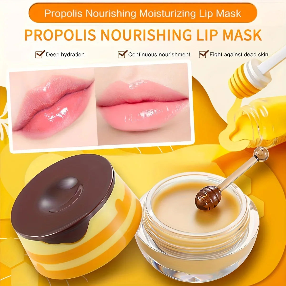 2 Pack Bee Balm Lip Balm, Exfoliating & Hydrating & Prevention Dry and Cracked Lip Scrubs Lip Sleeping Mask Reduces Lip Lines