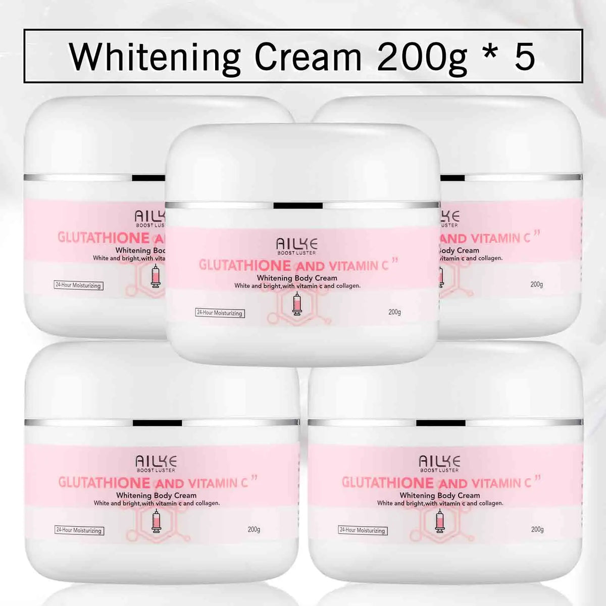AILKE Brightening Skin Care Set, With Vitamin C, Glutathione, Reduce Spots, Moisturizing, Smooth Soft Skin, Improve Skin Radiant