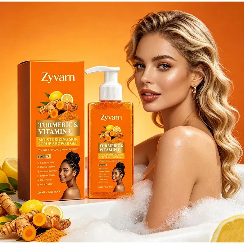 Vitamin C Brightening Body Wash Exfoliating Shower Gel Aloe Vera Moisturizing Skin Polish Gentle Deep Cleansing Daily Skincare