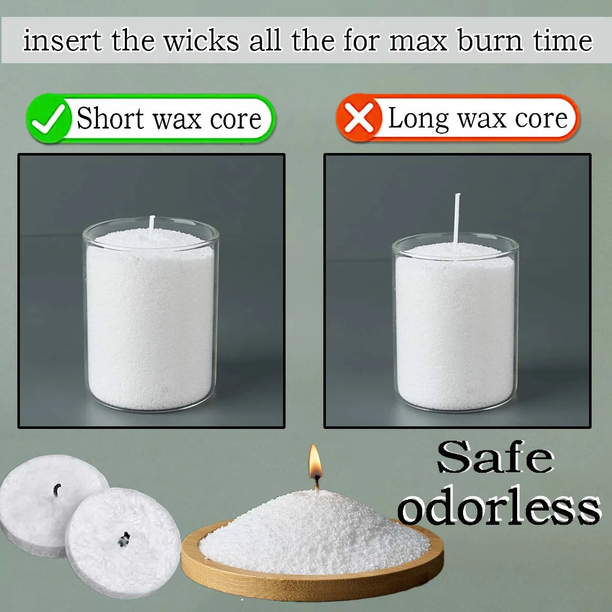 1LB Barrel White Sand Wax DIY Handmade Scented Candle Making Kit Ice Flower Wax Snowflake Wax Pearl Wax Sand Painting Materials