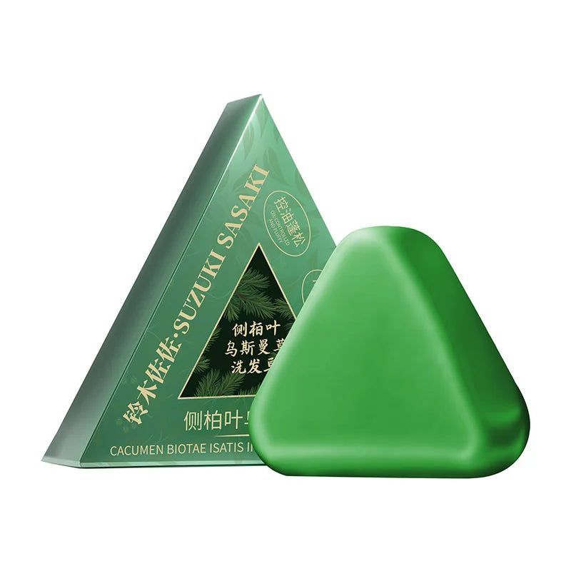 Usman Grass & Platycladus Herbal Shampoo Soap Natural Hair Loss Treat Strengthens Roots Controls Oil Cleanses Scalp Hair Growth