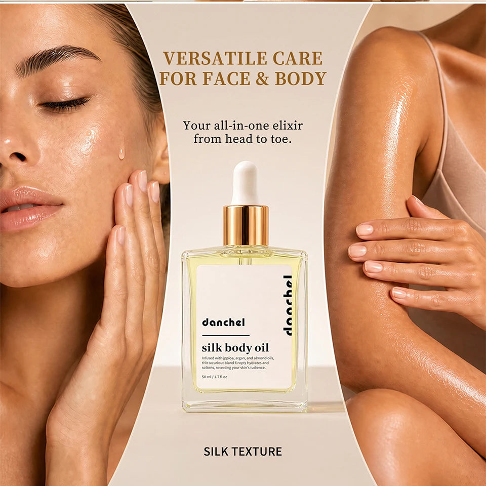 Silk Body Oil Women Firming Anti Aging Moisture Crepey Hydrate After Shower Scented Organic Premium Blend Body Care