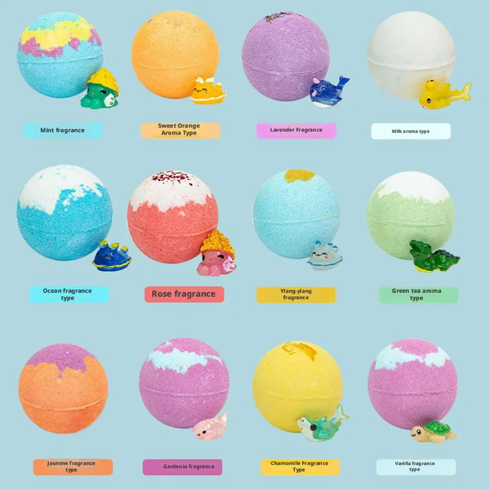 1/6/12PCS Bath Bombs Set Bubble Bath Fizzies for Children Safe & Natural Essential Oil Bubble Bath with Surprise Toys Inside