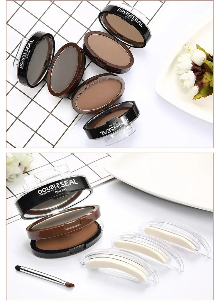 Double-layer two-color lazy seal eyebrow powder waterproof and sweat-proof beginner eyebrow drawing