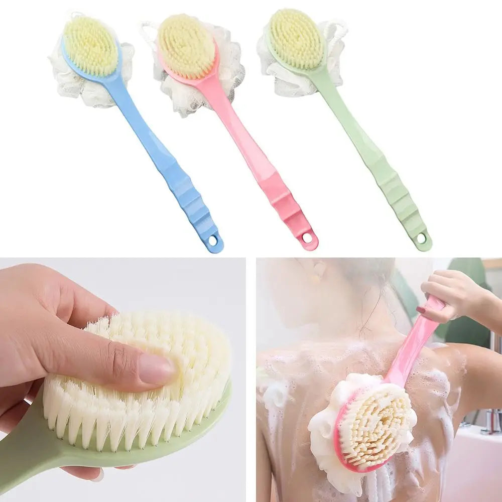 Gentle Long Spa Handle Shower Body Brush Back Scrubber Anti Slip with Hanging Hole for Body