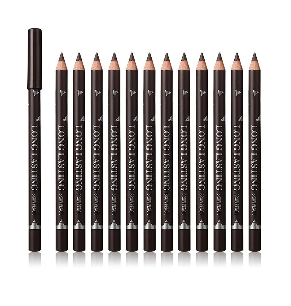 6/12Pcs Eye Brow Pencil Waterproof Professional Women Eye Makeup Pen Easy Color Natural Black Cosmetic Beauty Eyebrow Tool