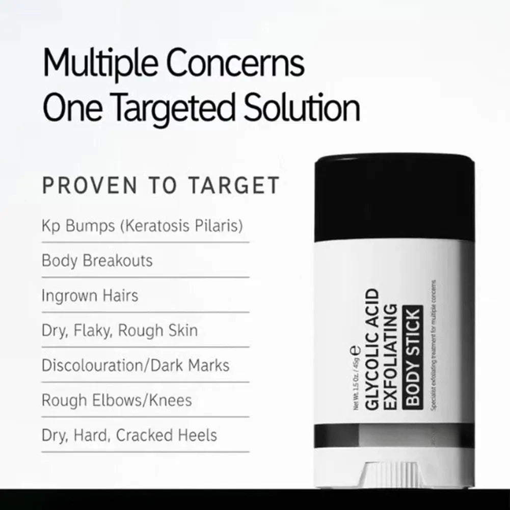 Exfoliating Body Stick Multiple Glycolic Acid Cleaning Long-lasting Moisturizing Nourishing Smoothing Skin Care