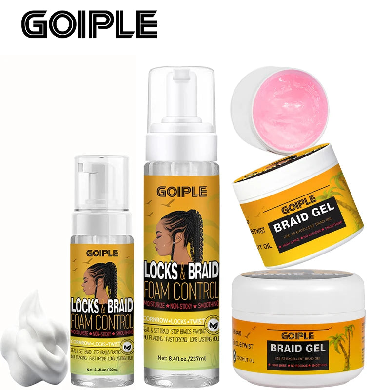 Braiding Gel Strong Hold Neat Braid Gel Hair Braid Gel for Braids Hair Mousse for Braids Styling Product Braid Mousse