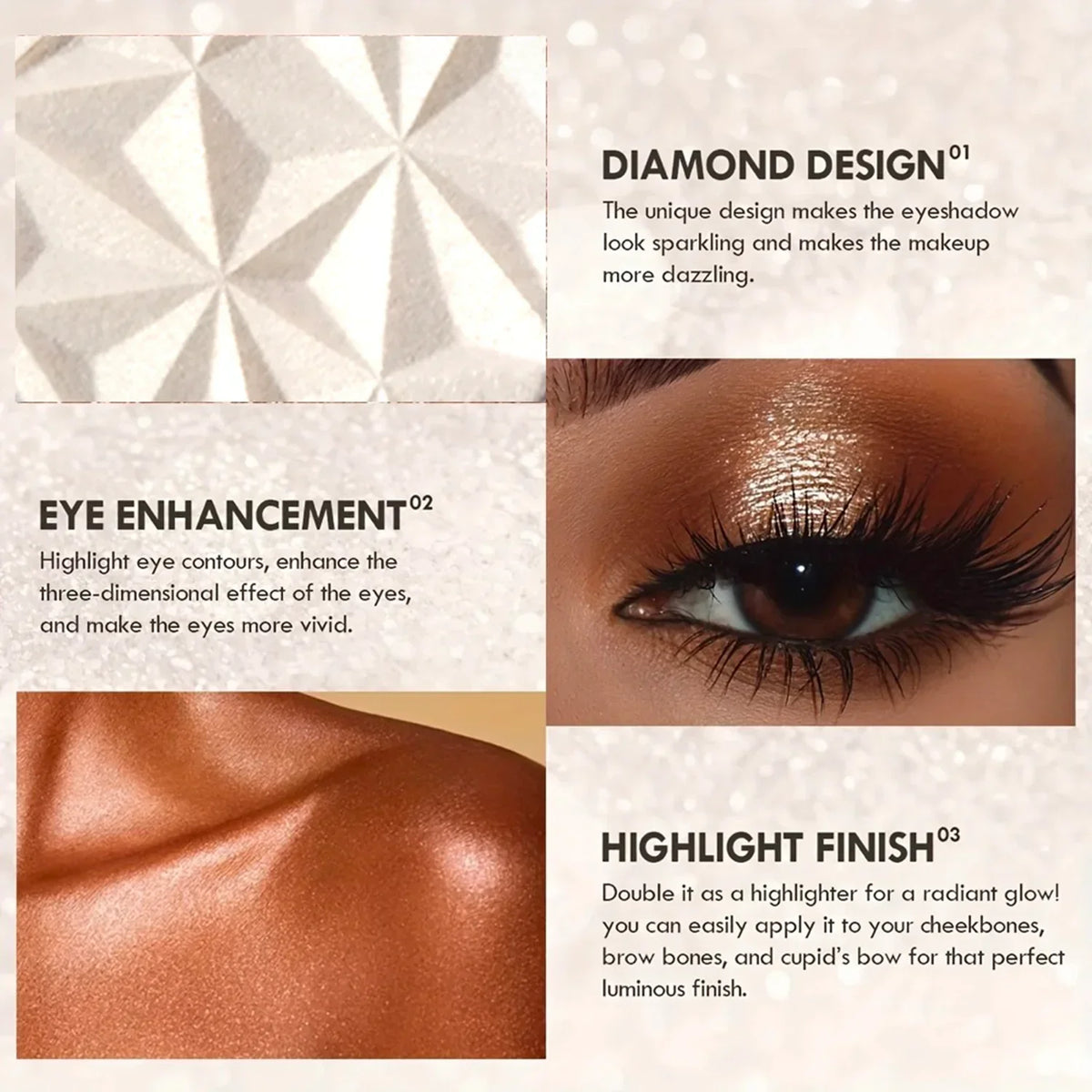 Shimmer Glow Highlighter – 2-Color Palette for Radiant Skin, Brighten & Contour, Festival & Party Makeup, Long-Lasting Shine