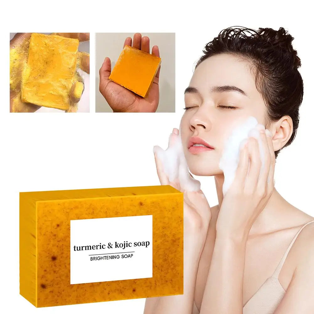 1/3/5Pcs Turmeric Kojic Acid Handmade Soap Scrub for Exfoliation, Moisturizing, Deep Cleansing, Spot Removal, Acne Removal