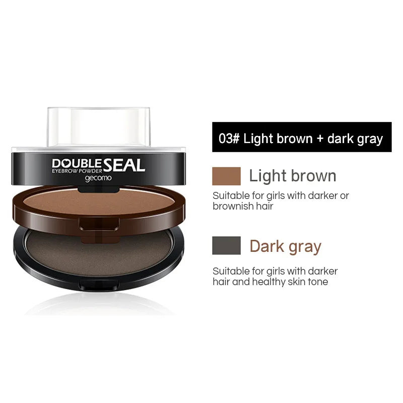 Double-layer two-color lazy seal eyebrow powder waterproof and sweat-proof beginner eyebrow drawing
