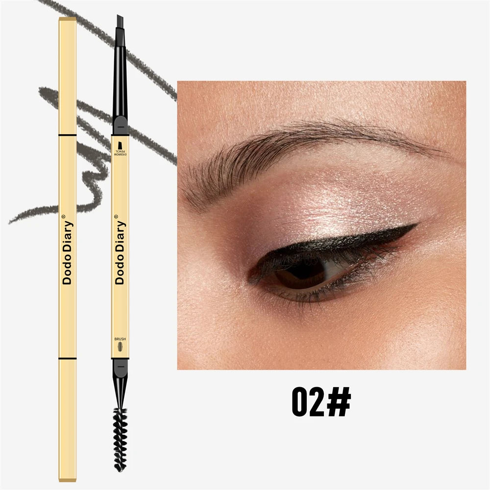 2 In 1 Deluxe Golden Strip Eyebrow Pencil Long-Lasting Waterproof for Precise Application Line Color Delicate Makeup