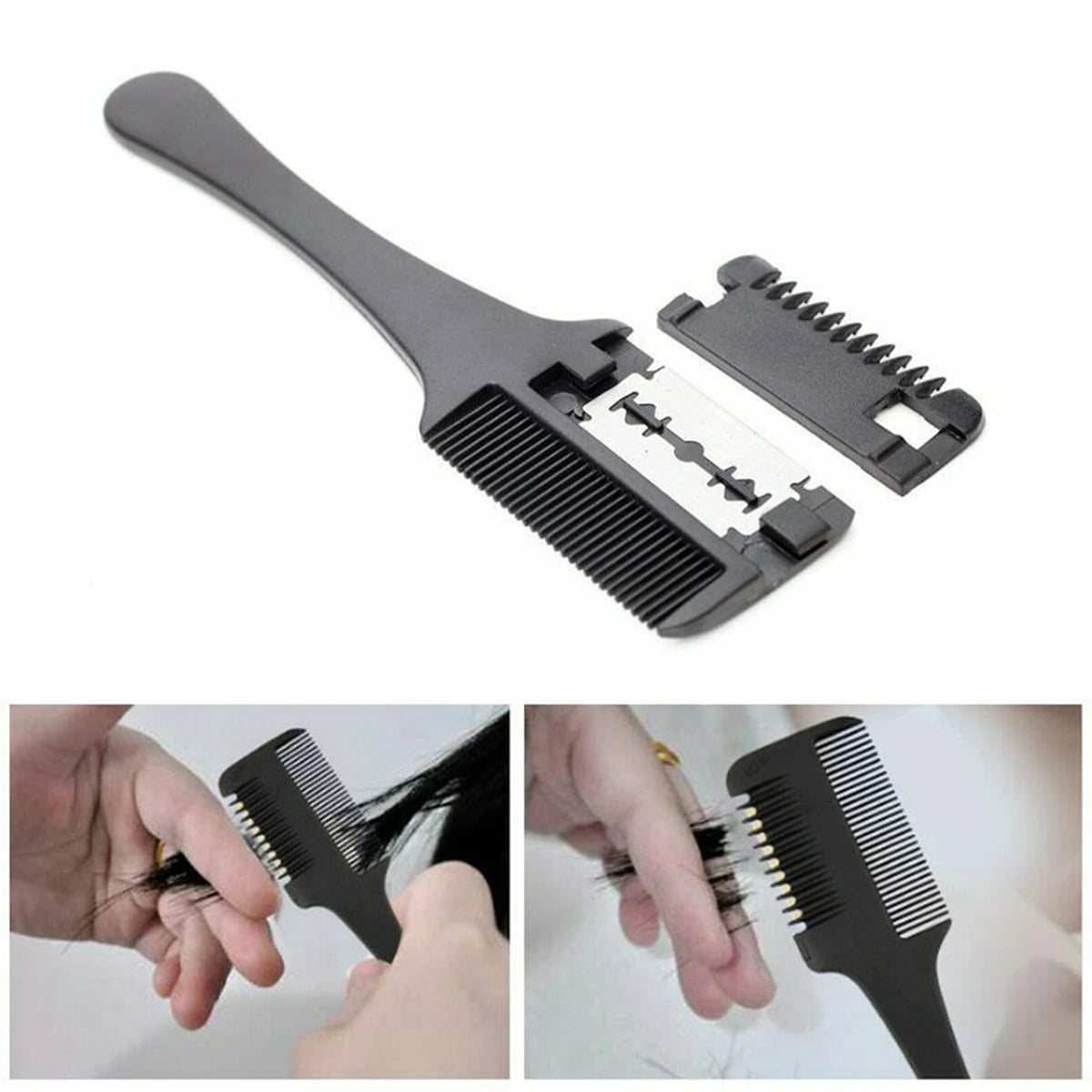 Double Sided Hair Razor Comb Blades Inside Cutting Thinning Barbers for Daily DIY Home Hair Styling