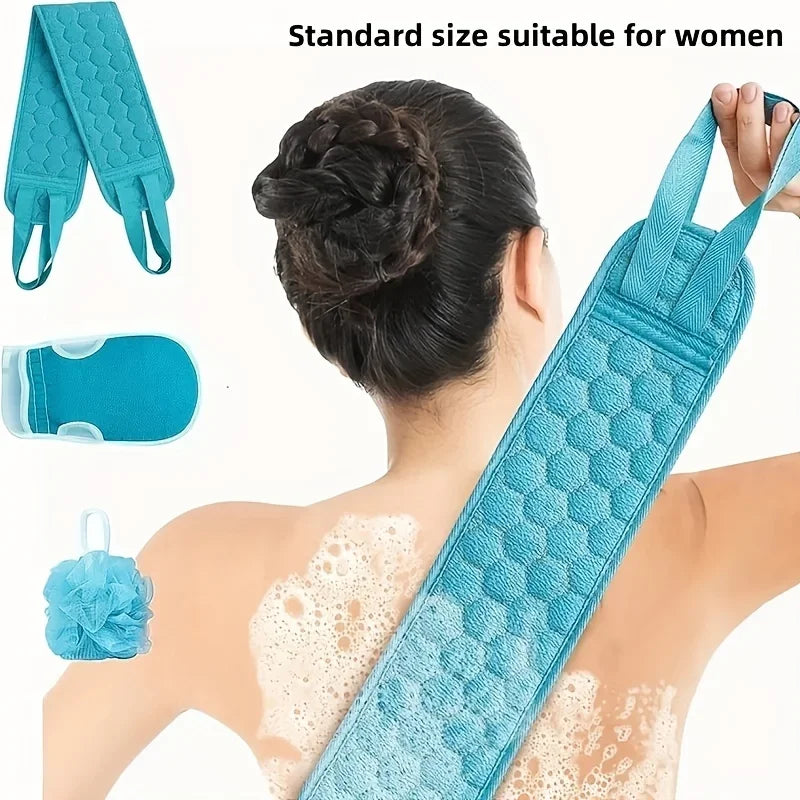 3Pcs/Set Body Cleaning Washcloth Bathroom Shower Ball Back Scrubber Set Exfoliating Skin Towel Bath Gloves Brush