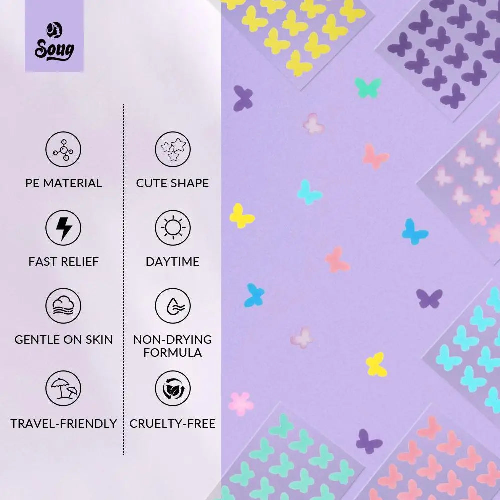 Butterfly Shape Acne Pimple Patch Stickers Blemish Spot Concealer Cover 0.1mm Acne Repair Pimple Remover Skin Care