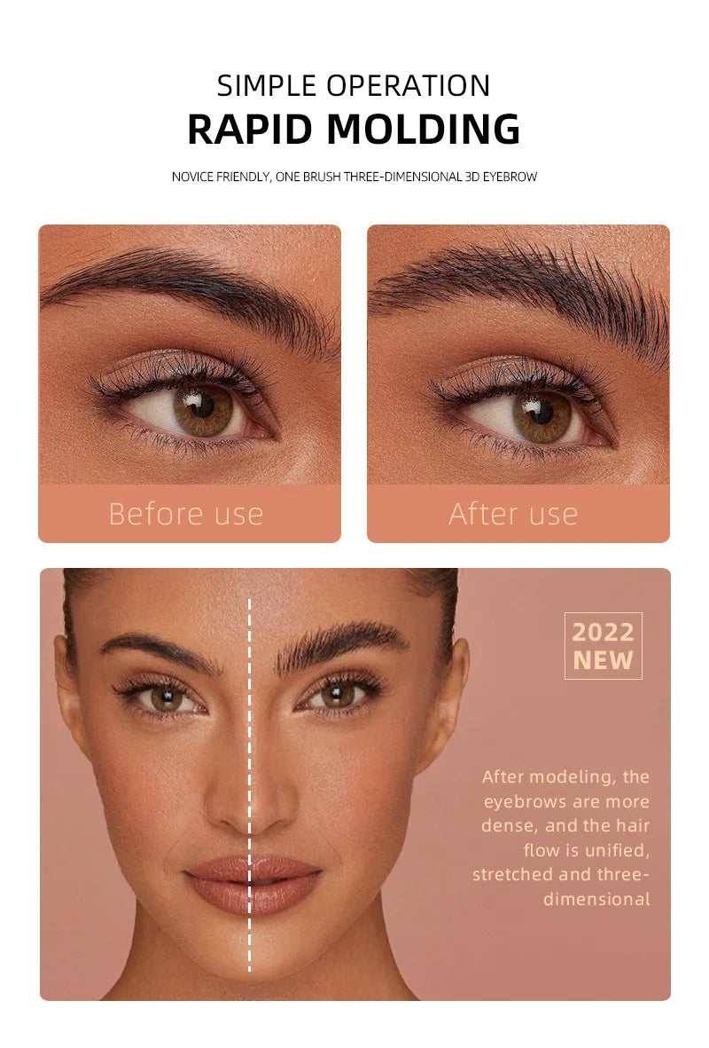 White Bushy Eyebrow Gel - European & American Style, Long-lasting Setting Pomade Soap Wax, Volumizing Sculpting Eyebrow Pen for