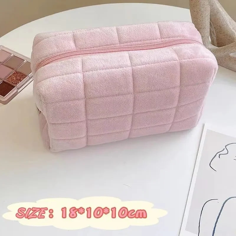 HOMEFISH Stylish Large‑Capacity Pillow‑Shaped Storage Bag, Portable Multifunctional Cosmetic & Pen Pouch For Women Daily Carry