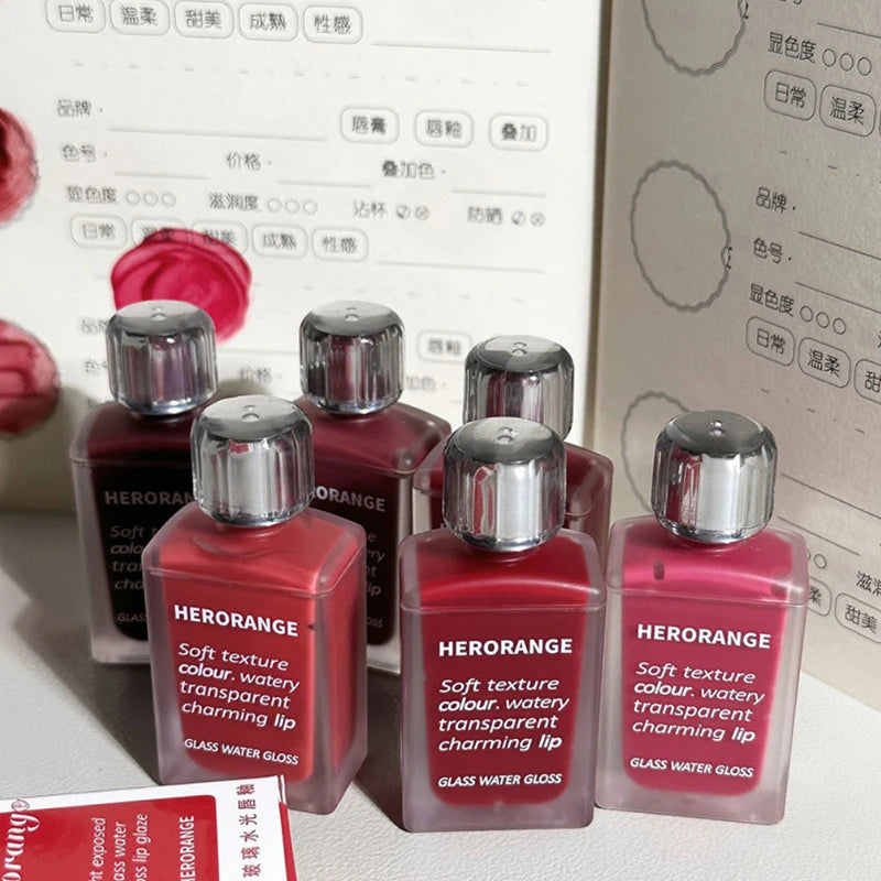 HERORANGE Light Glass-Like Lip Lacquer - Mirror Shine, Hydrating Formula; Smudge-Proof, Long-Wear, and Skin-Brightening
