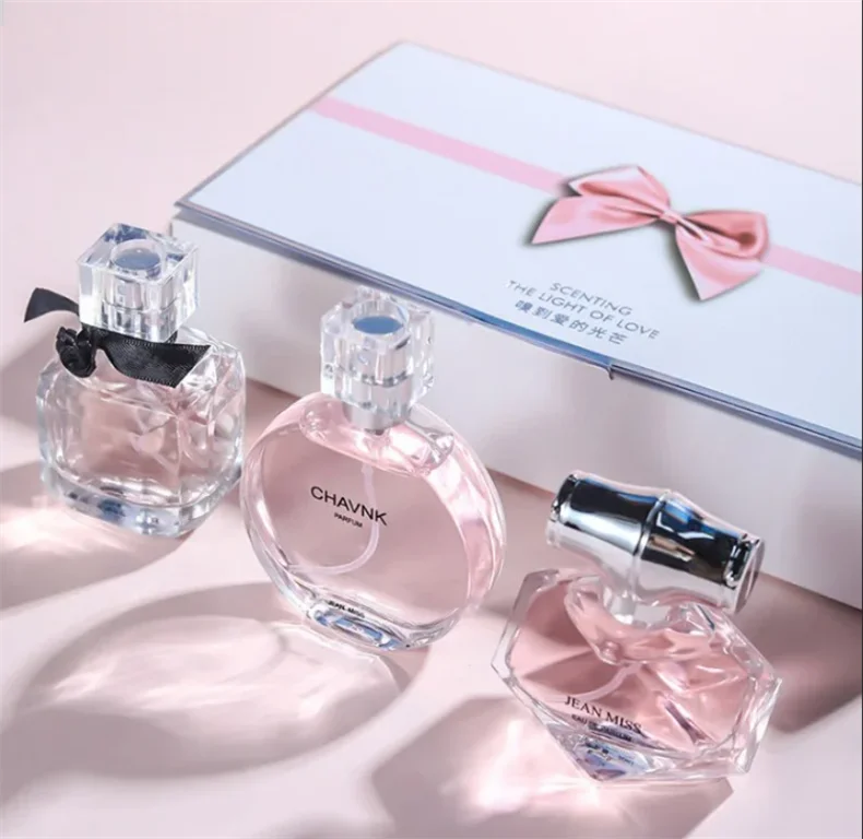 90ML(30mlx3PCS) Eau De Parfum Gift Box Feminino Spray Fresh Light Scent Floral Fruity Chypre Notes LongLasting Women Perfume Set