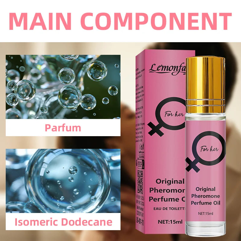 Lemonfay For Her Original Pheromone Perfume Oil - 15ml Portable Roll-On Fragrance, Long-Lasting Intimate Scent for Women
