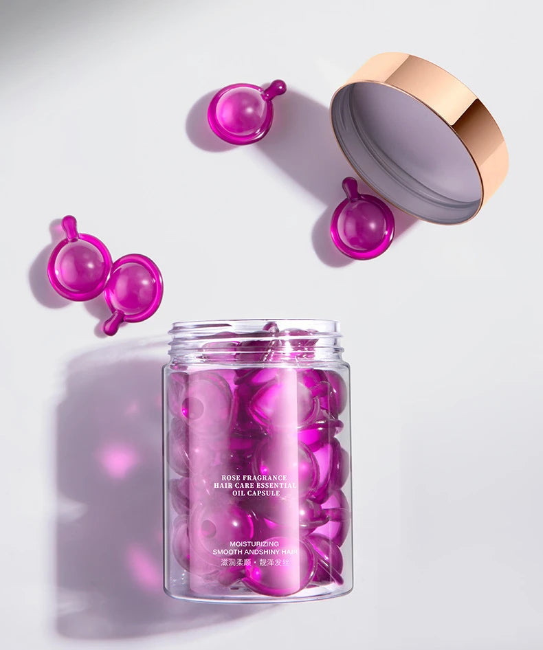 Hair Styling Serum for Frizzy & Dry Hair Rose Essence Oil Capsules  Leave-in Anti Frizz Conditioner Repairs Dry, Damaged Hair