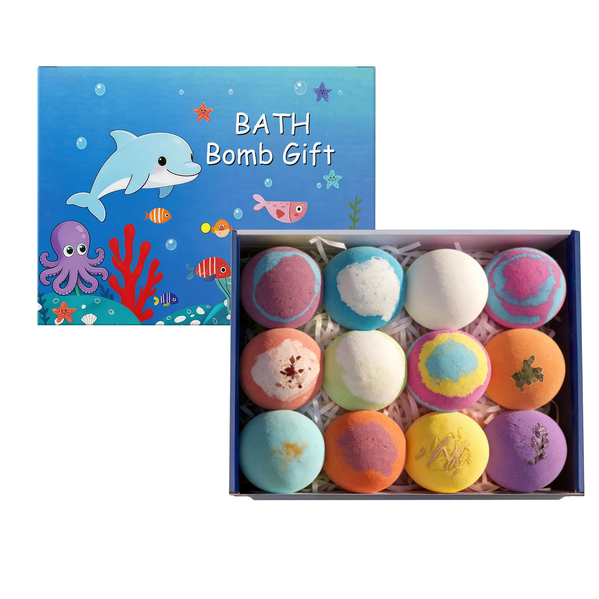 1/4/6/12pcs Bath Bombs Set with Surprise Toys Inside Natural Organic Bubble Bath Fizzies Balls Gift for Holiday Gift Set