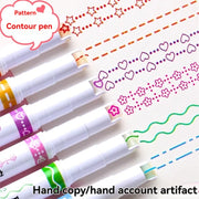 6Pcs/set Kawaii Flowers Line Shaped Highlighter Pens Roller Tip Curve Liner Marker for Writing Journaling Drawing Stationery