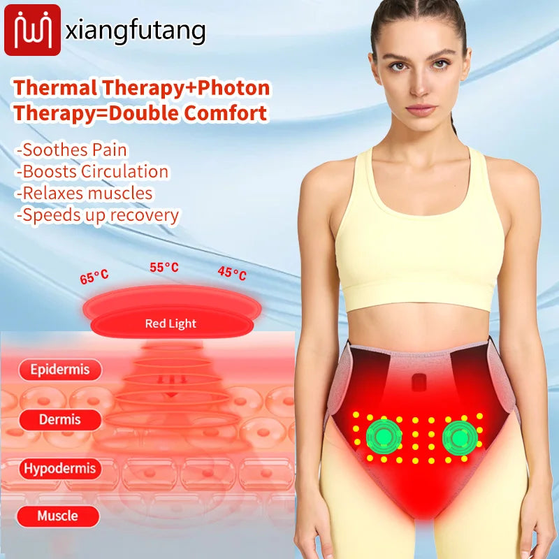 660Nm Red Light Heating Pad 162 Led Abdominal Massage Relieve Abdominal Pain Cold Uterus Menstrual Cramps Warm Care Support