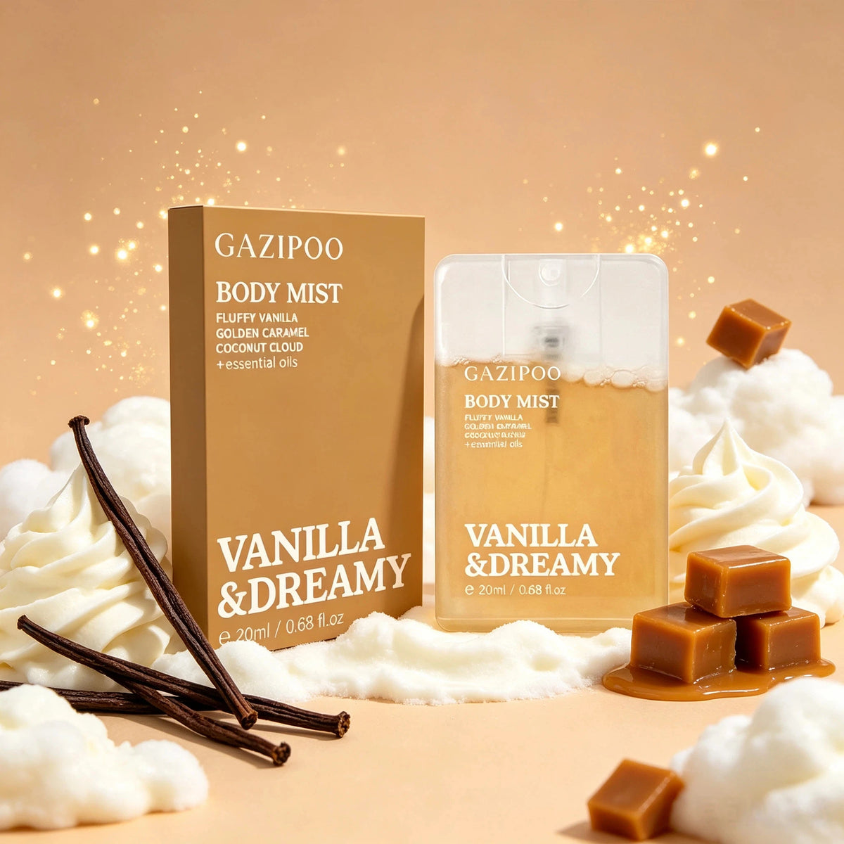 20ml 2Pcs Vanilla Apple  Fragrance Body Mist, Fresh Eau de Toilette Spray, Hair and Body Perfume, Body Spray for Women Dating