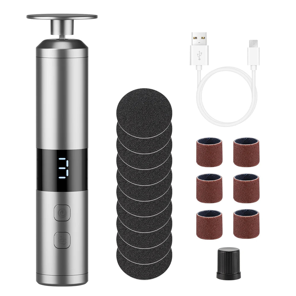 Electric Foot Callus Remover Foot Care File Heels Dead Skin Pedicure Tool Electronic Foot Grinder and Replacement Sandpaper