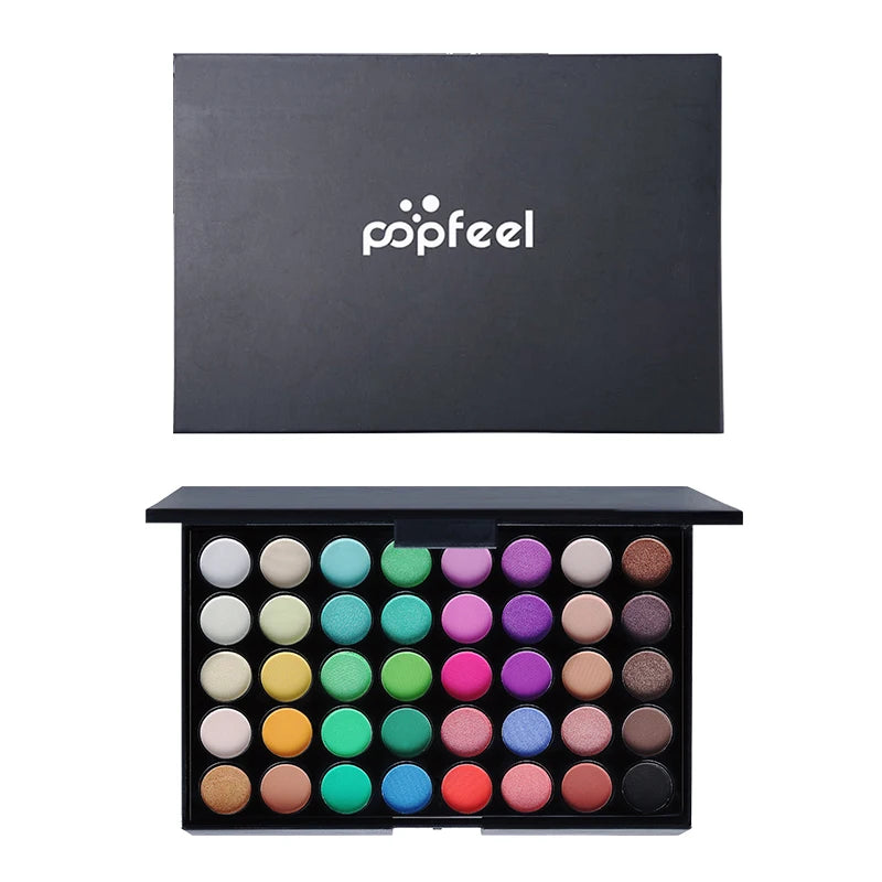 POPFEEL 40 Color Earth Tones &Rainbow Shades Eyeshadow Palette -Long-Lasting, Highly Pigmented, Smooth Matte and Shimmer Finish