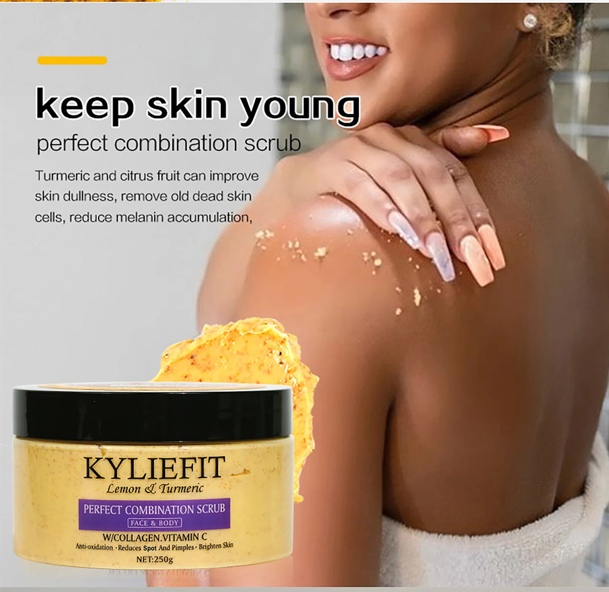 AILKE Organic Turmeric Skin Care Set, Brighten, Cleaning Skin, Remove Acne,Pimples, Whitening, Even Skin Tone, Improve Dry Skin