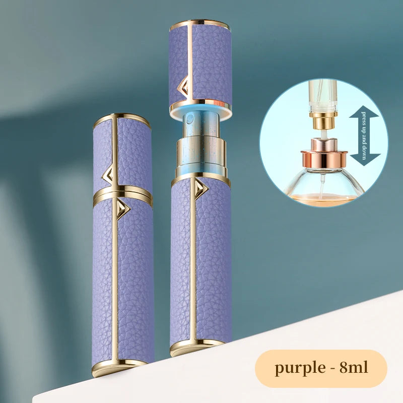 5ml PU Leather Mini Perfume Atomizer Bottle Sprayer Suitable for Boarding Tight Sealing Travel Customized Refillable Bottles