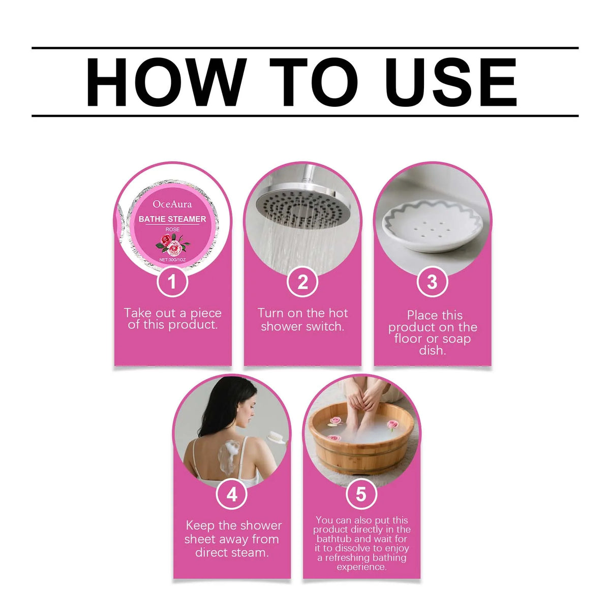 Shower Steamers Aromatherapy Stress Relief Adult Home Spa Bath Birthday Gifts Rose Shower Steamers Tablets Moisturize Nourishing