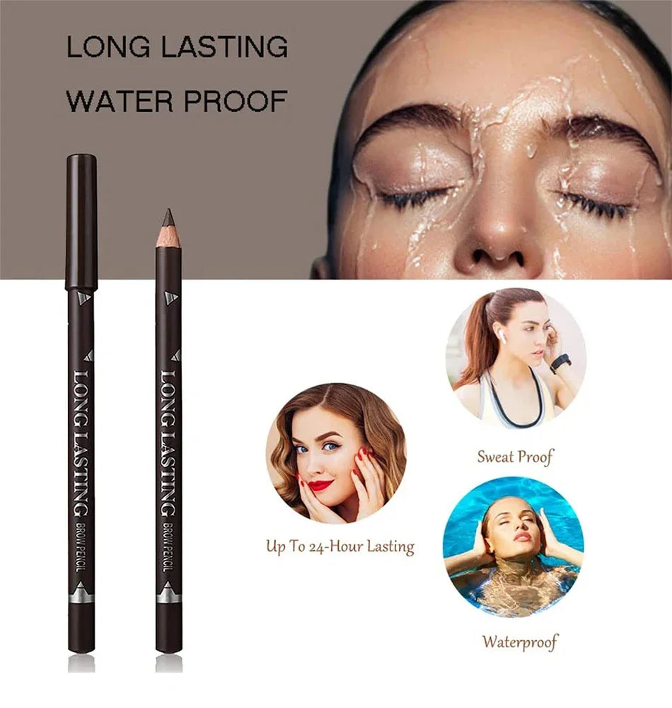 6/12Pcs Eye Brow Pencil Waterproof Professional Women Eye Makeup Pen Easy Color Natural Black Cosmetic Beauty Eyebrow Tool