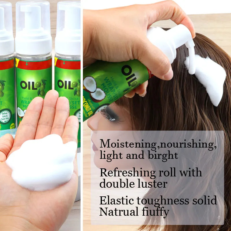 Wrap Foam Wrapping Lotion Hair Mousse Strong Hold Setting Lotion Hair Moisturizing Curl Mousse Natural Hair Hold & Shine Mousse