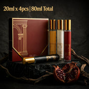 MYSTICAL 4pcs Women's Perfume Variety Collection, Long Lasting EDP Scent Wardrobe for Beach Vacations, Office & Zen Evenings, Coconut Milk, White Tea, Rich Rose & Oud Scents, 0.68oz X 4 Portable Purse Sprays, Luxury Salon Fra