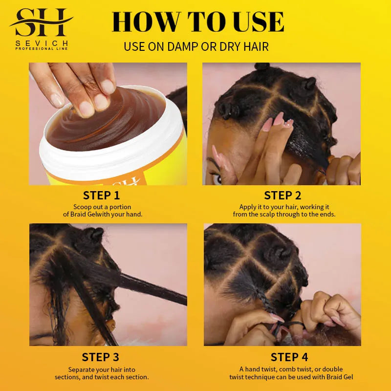 Styling Braiding Gel Wax Strong Hold Pomade African Curly Hair Braid Gel Anti Itch Shaping Hair Edge Control Cream Braiding Oil